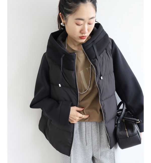 モテ系ファッションメンズ|【ルクールブラン/le.coeur blanc】 カットボンディング×スムースタフタショートブルゾン