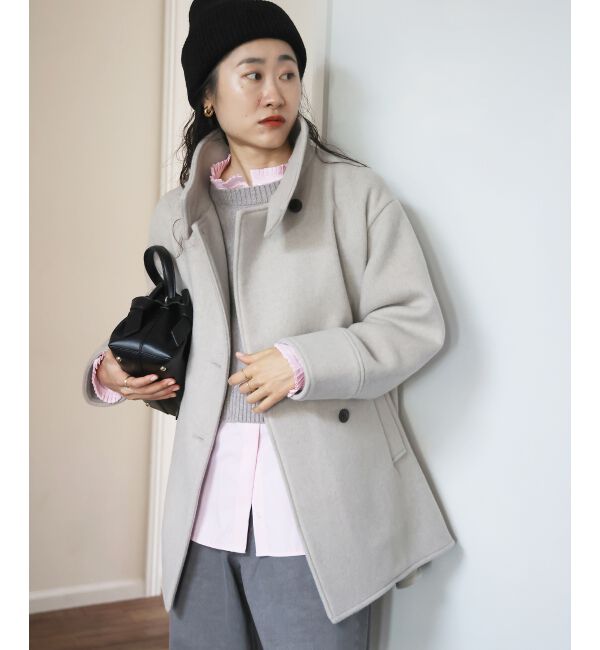 モテ系ファッションメンズ|【ルクールブラン/le.coeur blanc】 スタンドネックテントラインウールコート