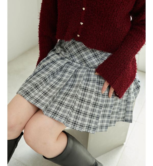 【マジェスティックレゴン/MAJESTIC LEGON】 チェックプリーツスカパン