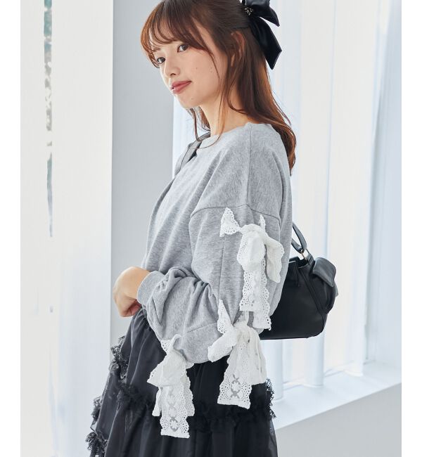 ファッションメンズなら|【マジェスティックレゴン/MAJESTIC LEGON】 リボンモチーフオフショルスウェット