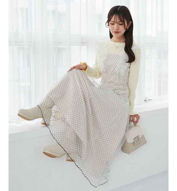 【マジェスティックレゴン/MAJESTIC LEGON】 ショルダーフリルドッキングワンピ