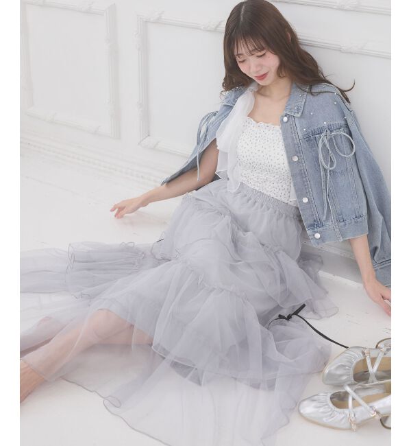 ランダムタックチュールスカート（rienda）｜ルミネのファッション通販