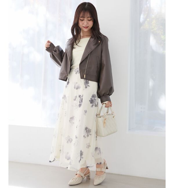 【マジェスティックレゴン/MAJESTIC LEGON】 フラワーオフショルドッキングワンピ