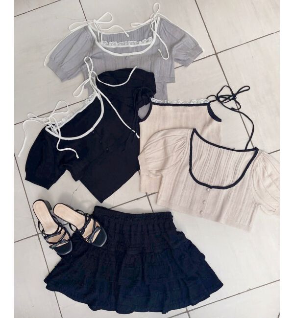 メンズファッションなら|【マジェスティックレゴン/MAJESTIC LEGON】 キャミ＆バイカラークロップドカーデ