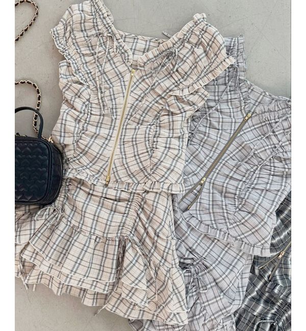 【マジェスティックレゴン/MAJESTIC LEGON】 ガーリーブラウス＆スカパンセット