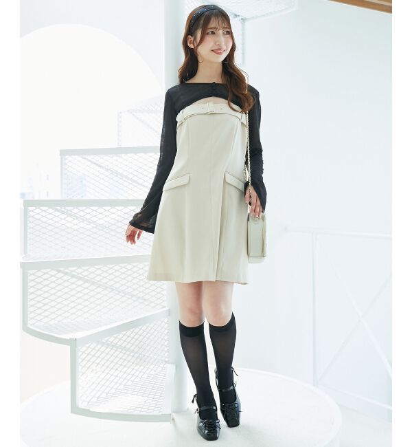 【マジェスティックレゴン/MAJESTIC LEGON】 デコルテオープンミニワンピセット