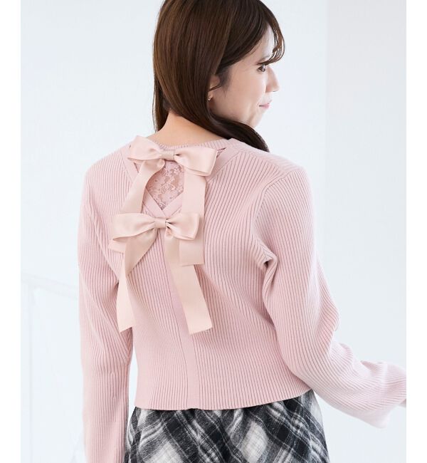 ファッションメンズなら|【マジェスティックレゴン/MAJESTIC LEGON】 バックリボンショートカーディガン