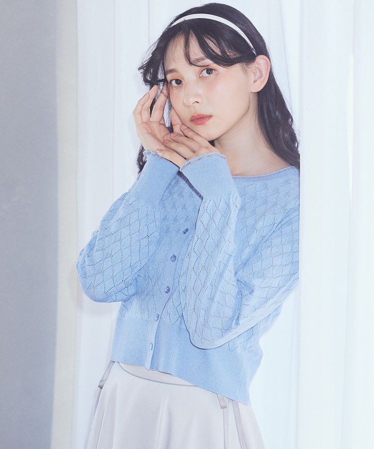 人気メンズファッション|【アースミュージックアンドエコロジー/earth music&ecology】 シアースカラップ透かし編みカーディガン