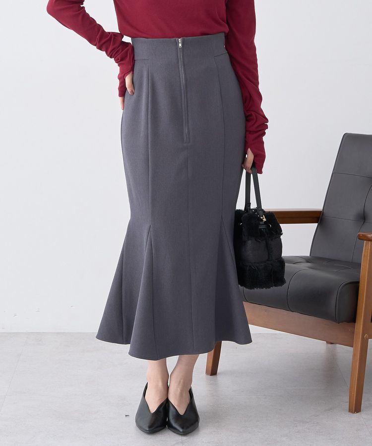 【アースミュージックアンドエコロジー/earth music&ecology】 フロントジップマーメイドスカート