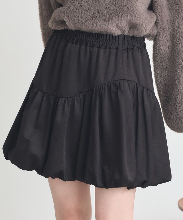 【アースミュージックアンドエコロジー/earth music&ecology】 ラウンド切り替えバルーンミニスカート
