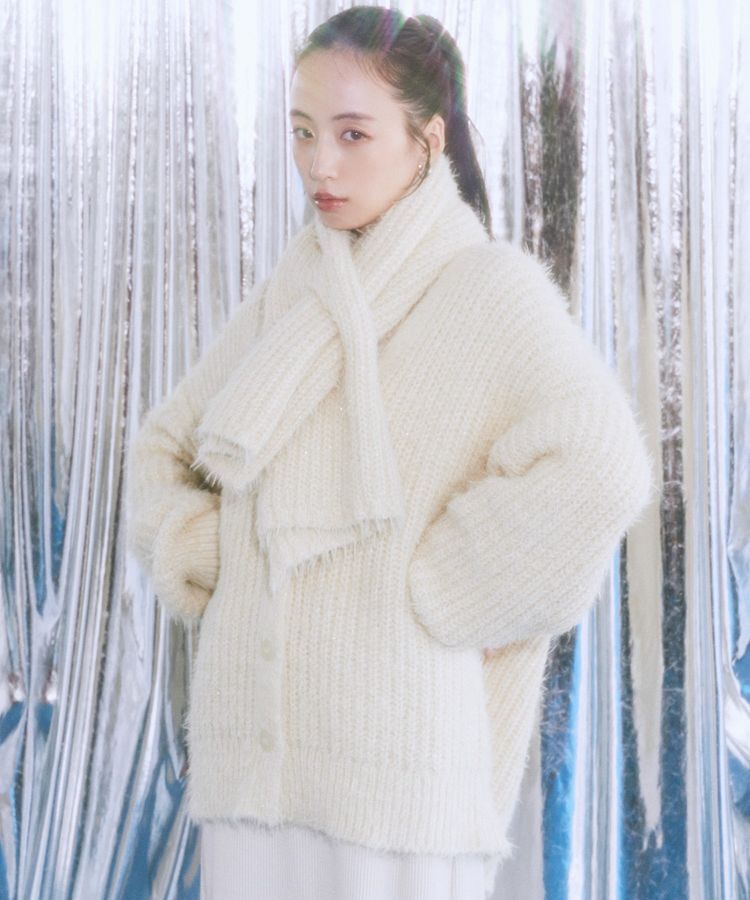 【アースミュージックアンドエコロジー/earth music&ecology】 カラーミックスシャギーカーディガン