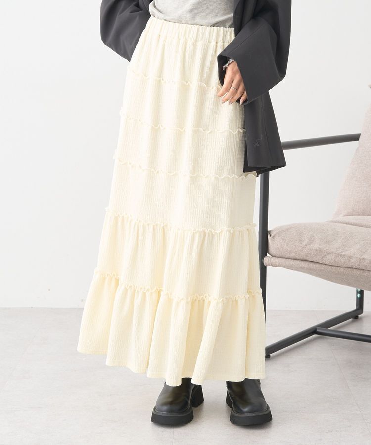 【アースミュージックアンドエコロジー/earth music&ecology】 メロー切替フレアスカート