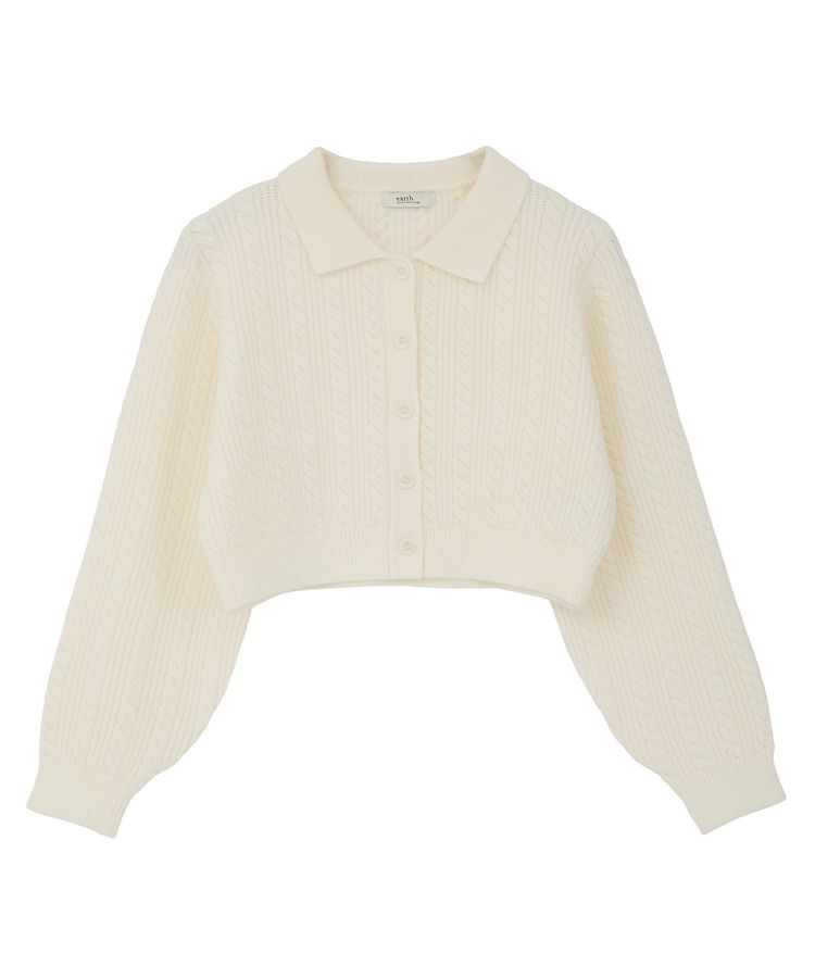 ファッションメンズお薦め|【アースミュージックアンドエコロジー/earth music&ecology】 襟付きケーブルニットジャケット