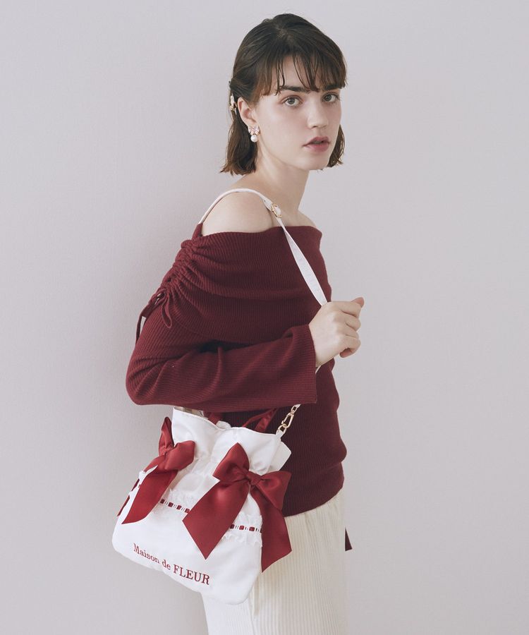人気ファッションメンズ|【メゾンドフルール/Maison de FLEUR】 ガトーフレーズダブルリボン2Wayトート