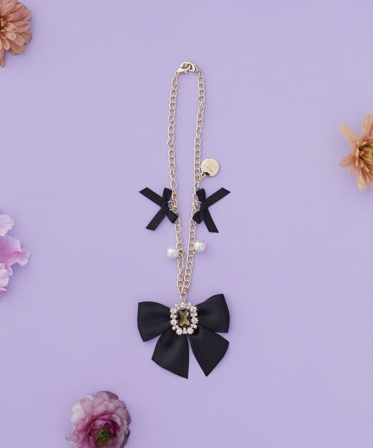 メンズファッションオススメ|【メゾンドフルール/Maison de FLEUR】 ビジューリボンパールバッグチャーム