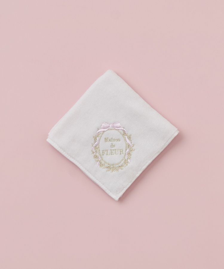 メンズファッションオススメ|【メゾンドフルール/Maison de FLEUR】 リボンフレーム刺繍タオルハンカチ