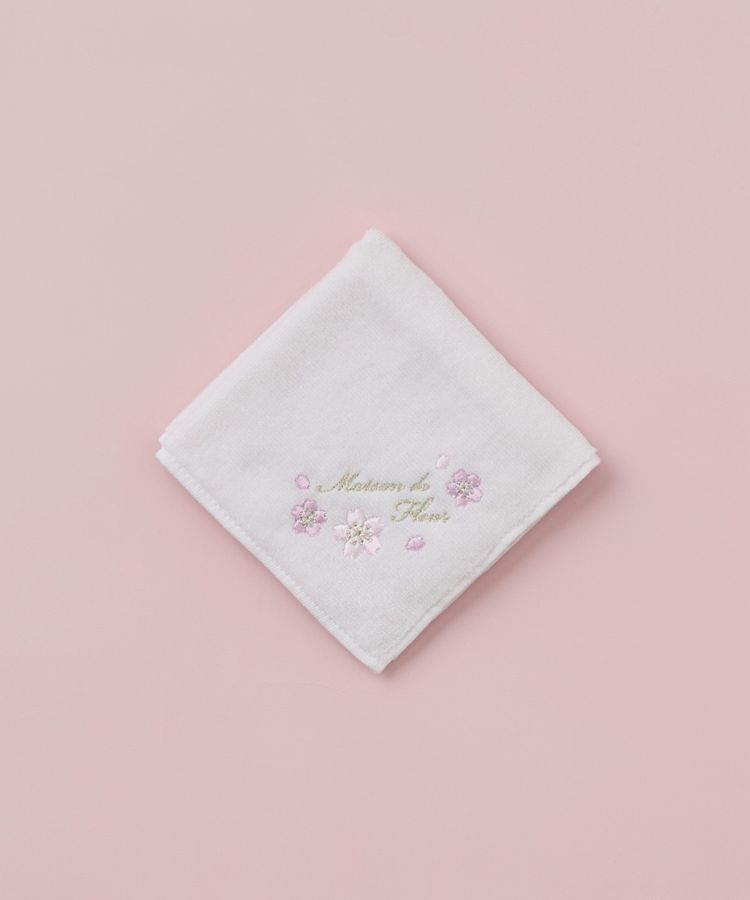 ファッションメンズなら|【メゾンドフルール/Maison de FLEUR】 サクラ刺繍タオルハンカチ