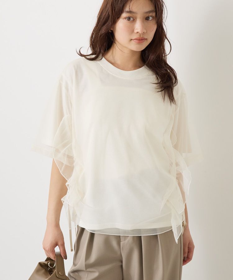 人気メンズファッション|【アメリカン　ホリック/AMERICAN HOLIC】 チュールレイヤードドロストトップス