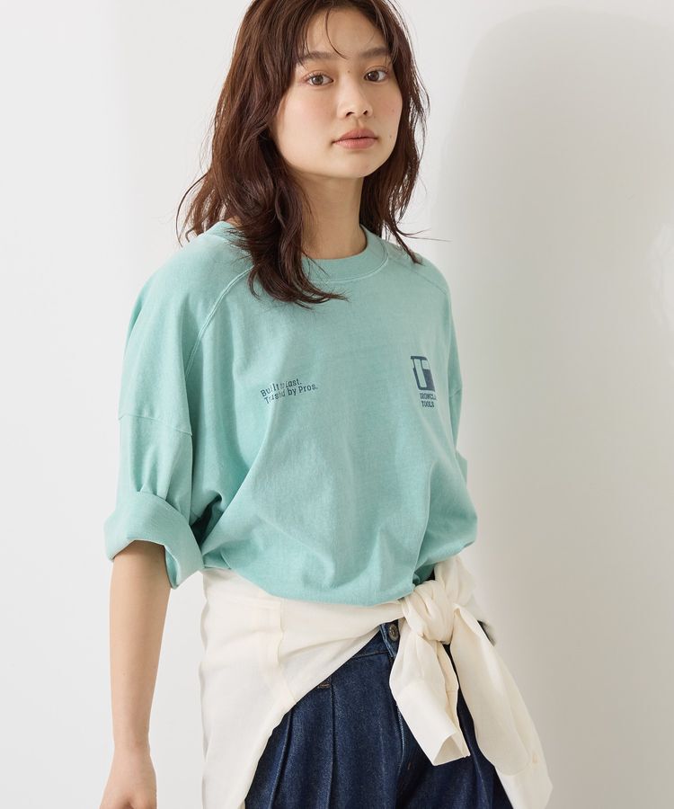 ファッションメンズお薦め|【アメリカン　ホリック/AMERICAN HOLIC】 【WEB限定】ピグメント5分袖ロゴプルオーバー