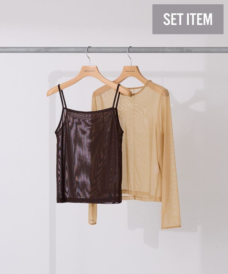 人気ファッションメンズ|【アメリカン　ホリック/AMERICAN HOLIC】 【2点セット】チュールキャミレイヤードトップス