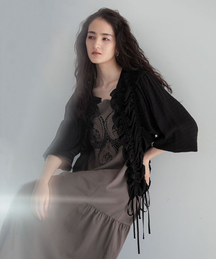 【グリーン　パークス/Green Parks】 ■ESCARシアーギンガムシャーリングカーディガン