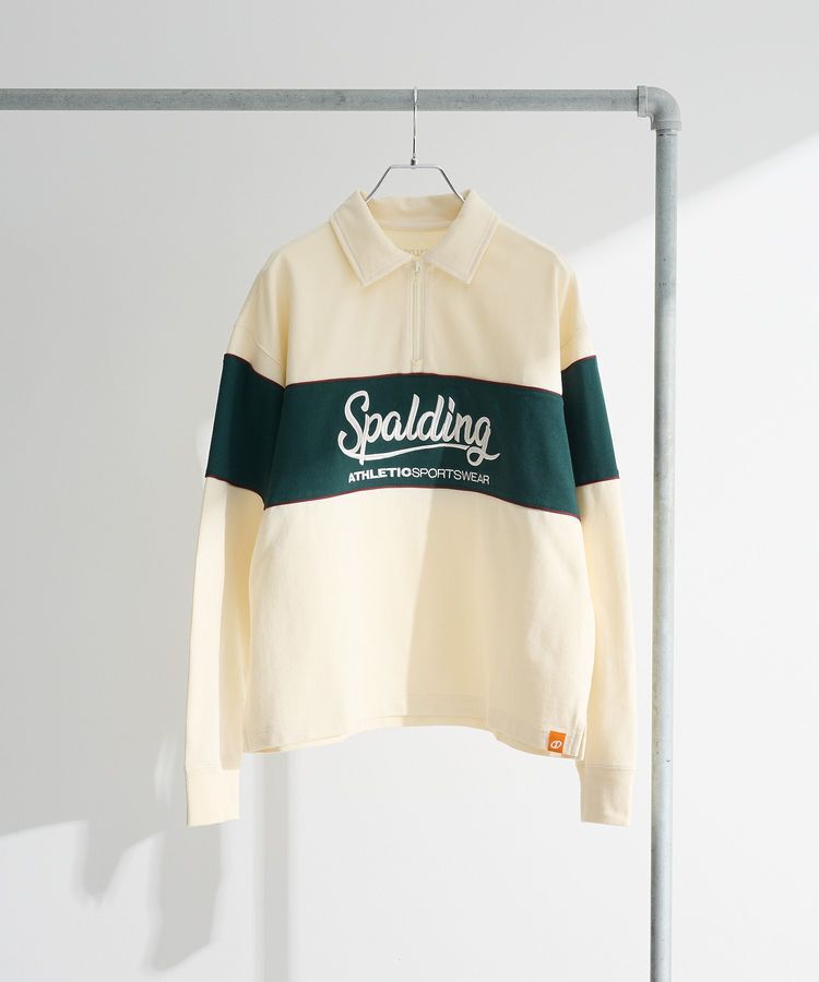 人気ファッションメンズ|【グリーン　パークス/Green Parks】 SPALDING別注 ハーフZIPスウェット