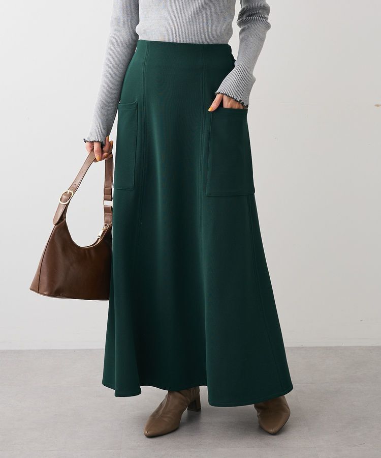 【グリーン　パークス/Green Parks】 ・ELENCARE DUE サイドポケットフレアスカート