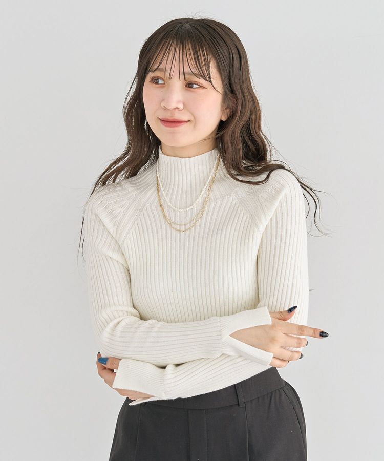 【グリーン　パークス/Green Parks】 ・Petit Fleur ボトルネックリブニット