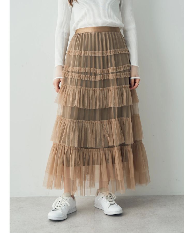 【イェッカ　ヴェッカ/YECCA VECCA】 【DOLL UP OOPS】チュールティアードスカート