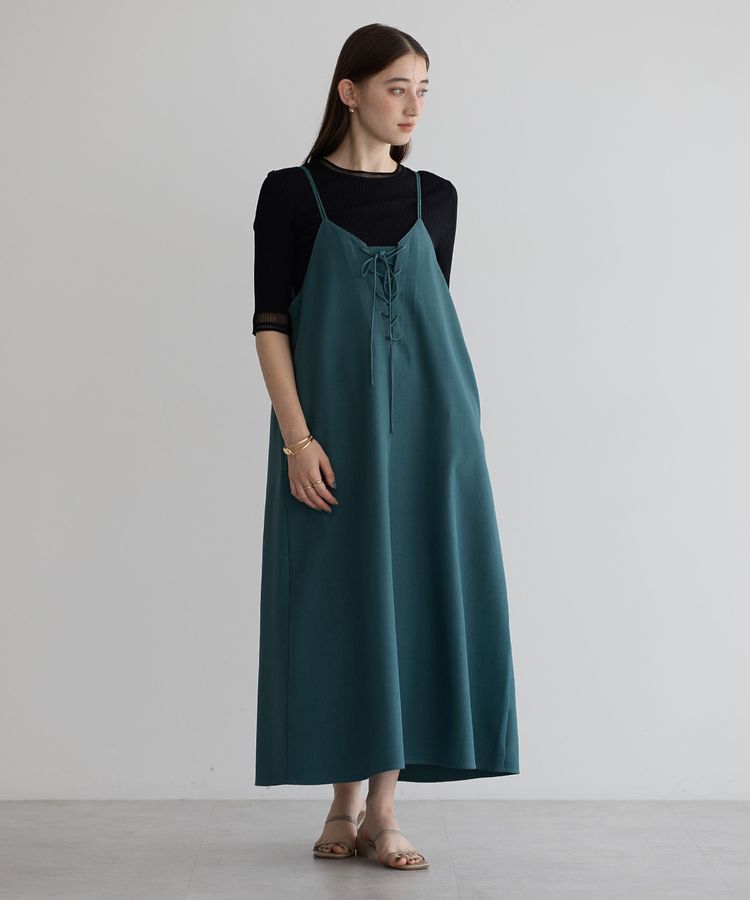 【イェッカ　ヴェッカ/YECCA VECCA】 2wayレースアップキャミワンピース