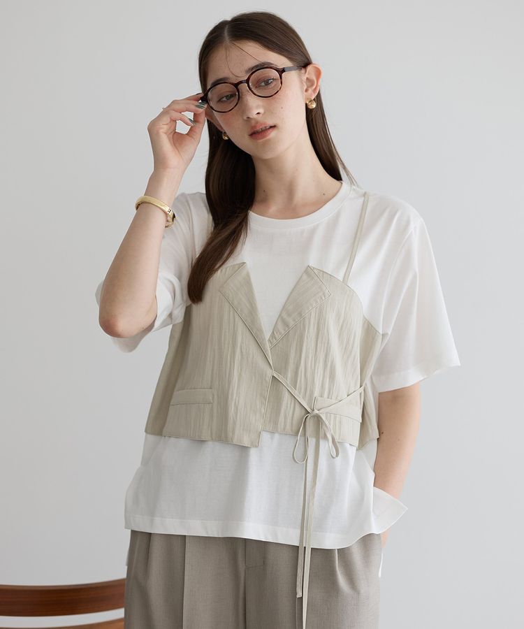 メンズファッションの一押し|【イェッカ ヴェッカ/YECCA VECCA】 ビスチェレイヤード風デザインTee