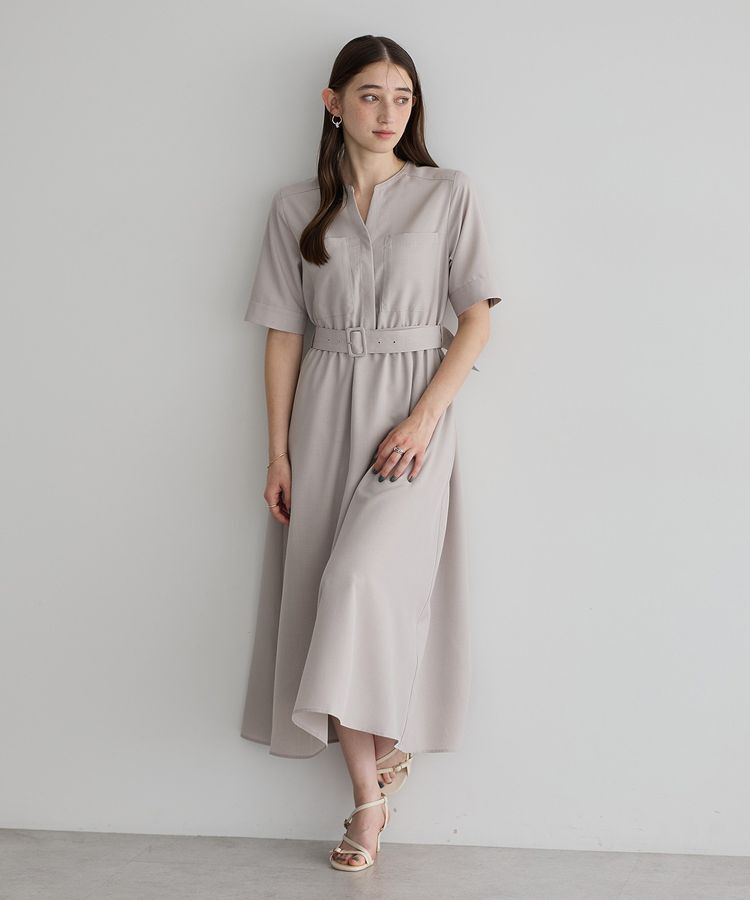 【イェッカ　ヴェッカ/YECCA VECCA】 リネンライクポケットデザインワンピース