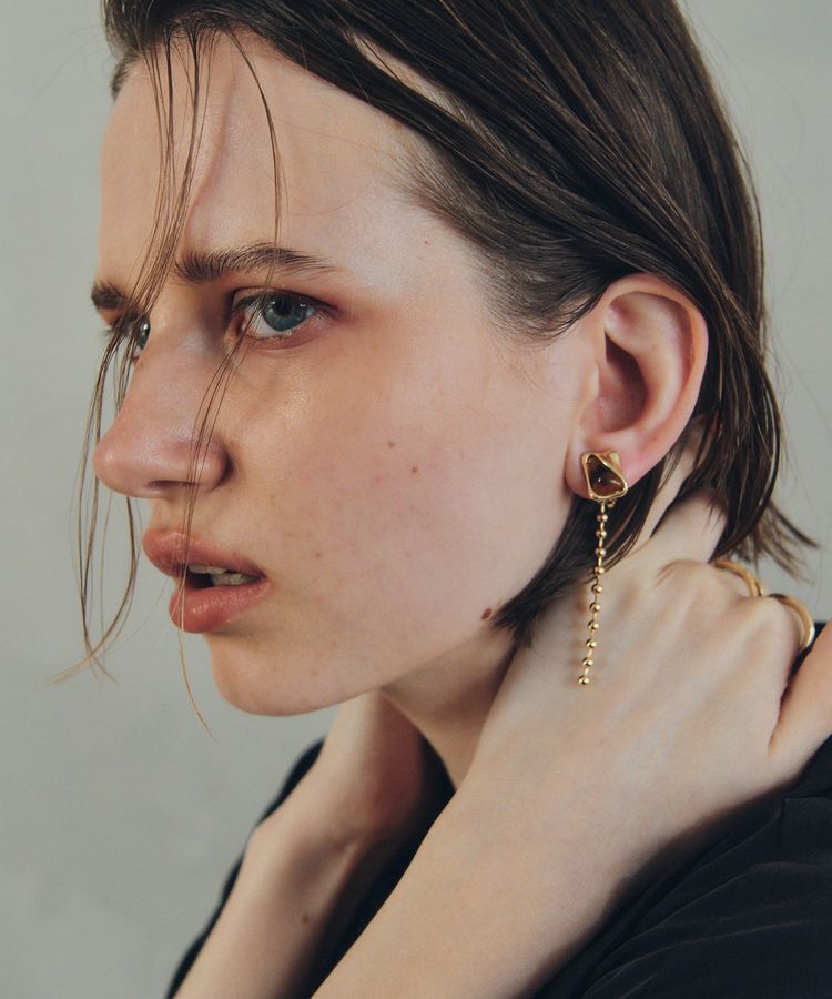 【イェッカ　ヴェッカ/YECCA VECCA】 マーブルボールチェーンイヤリング