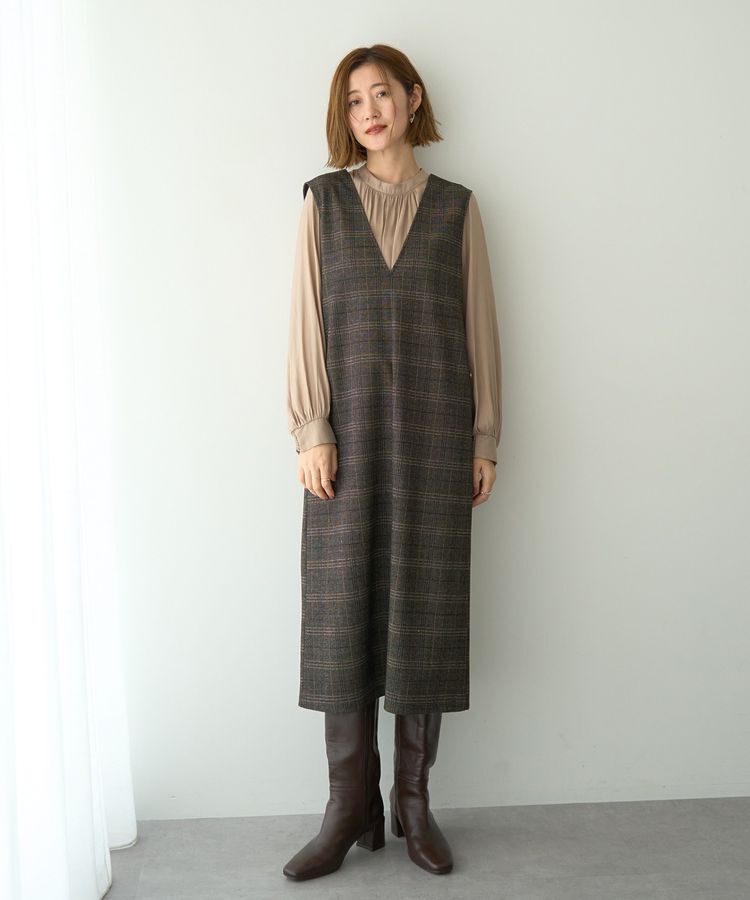 サラサナッツプリント ボウタイギャザーブラウス（TOMORROWLAND