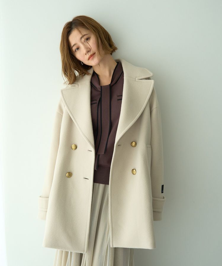 【イェッカ　ヴェッカ/YECCA VECCA】 ウール混ミドル丈Pコート