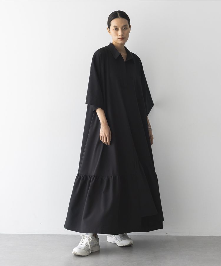 【ガレージ　オブ　グッド　クロージング/GARAGE OF GOOD CLOTHING】 無地アシンメトリー７分袖ワンピース