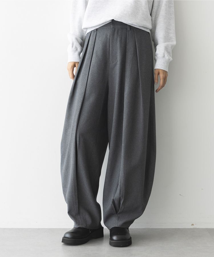 ファッションメンズのイチオシ|【ガレージ オブ グッド クロージング/GARAGE OF GOOD CLOTHING】 無地ウールライク裾タックバレルパンツ