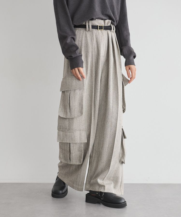 モテ系ファッションメンズ|【ガレージ オブ グッド クロージング/GARAGE OF GOOD CLOTHING】 ヘリンボン4PKタックワイドパンツ