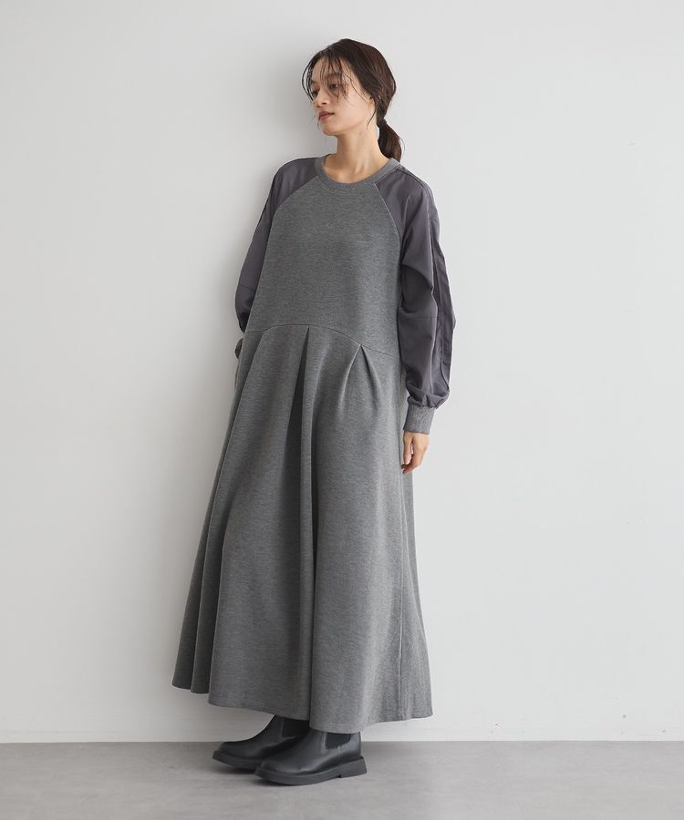 【ガレージ　オブ　グッド　クロージング/GARAGE OF GOOD CLOTHING】 ダンボール×異素材タックワンピース