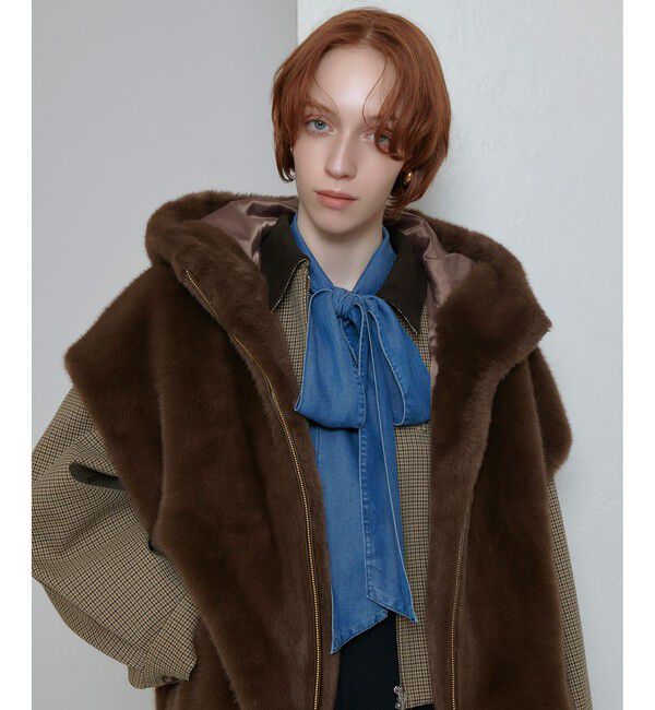 オンライン完売 MINK ECO FUR HOODIE BLOUSON MINK ECO FUR HOODIE