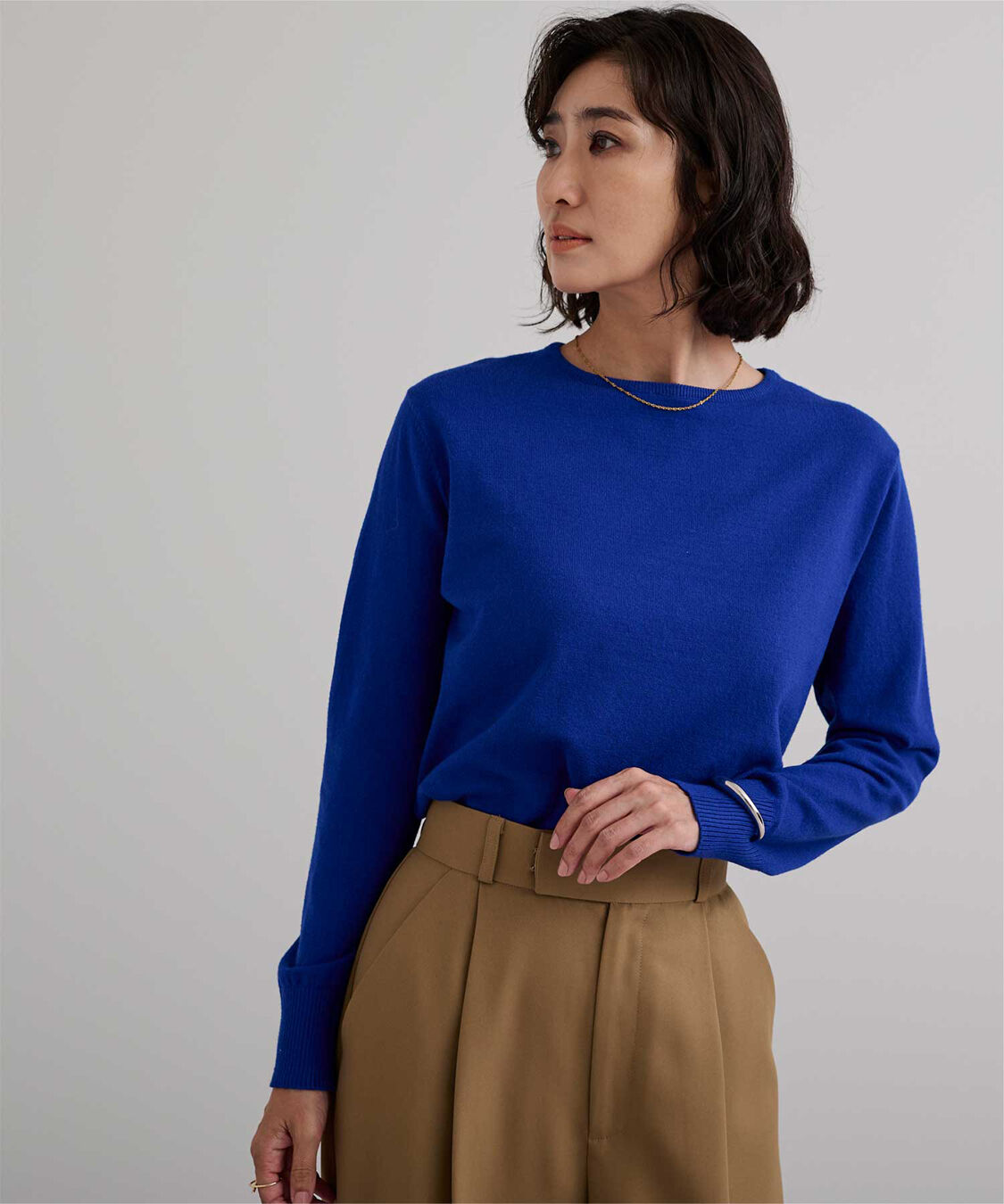 【ティティベイト/titivate】 カシミヤタッチクルーネックニットトップス