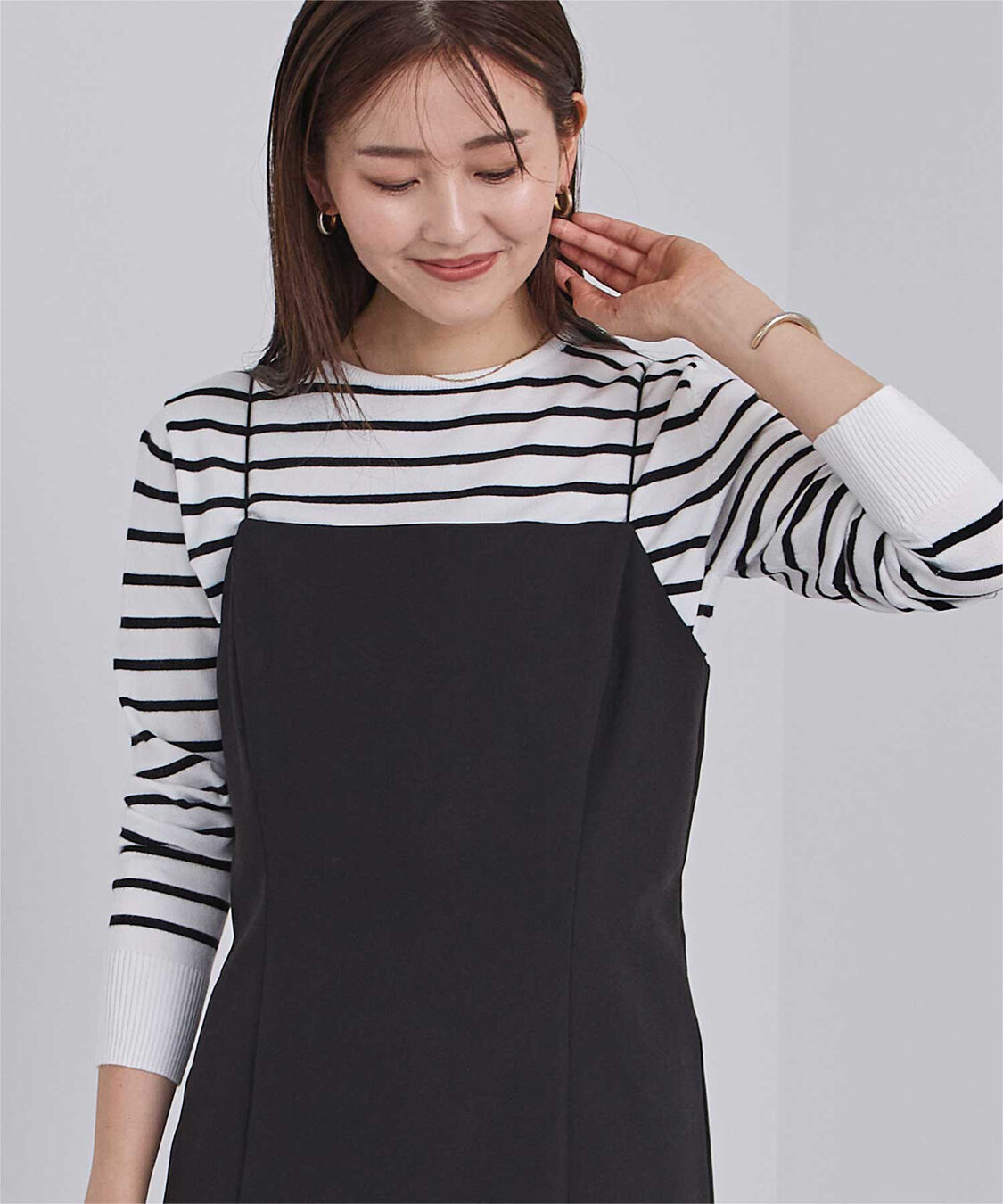 【ティティベイト/titivate】 カシミヤタッチクルーネックニットトップス