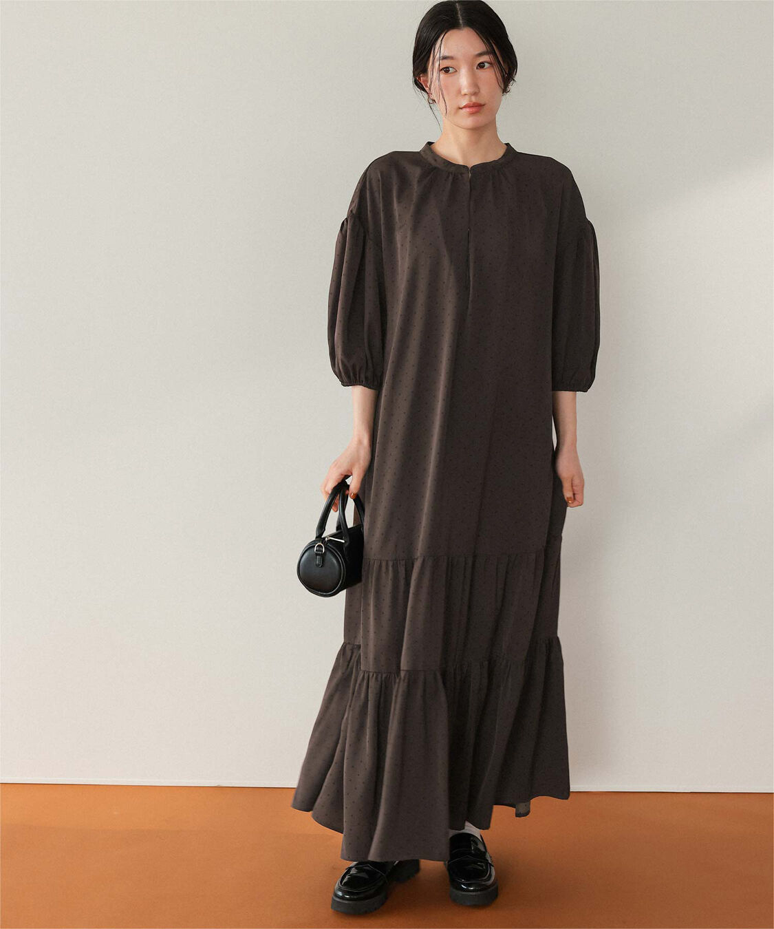 岡崎紗絵さんコラボ】カスケードボウタイフリルミニワンピース（COCO