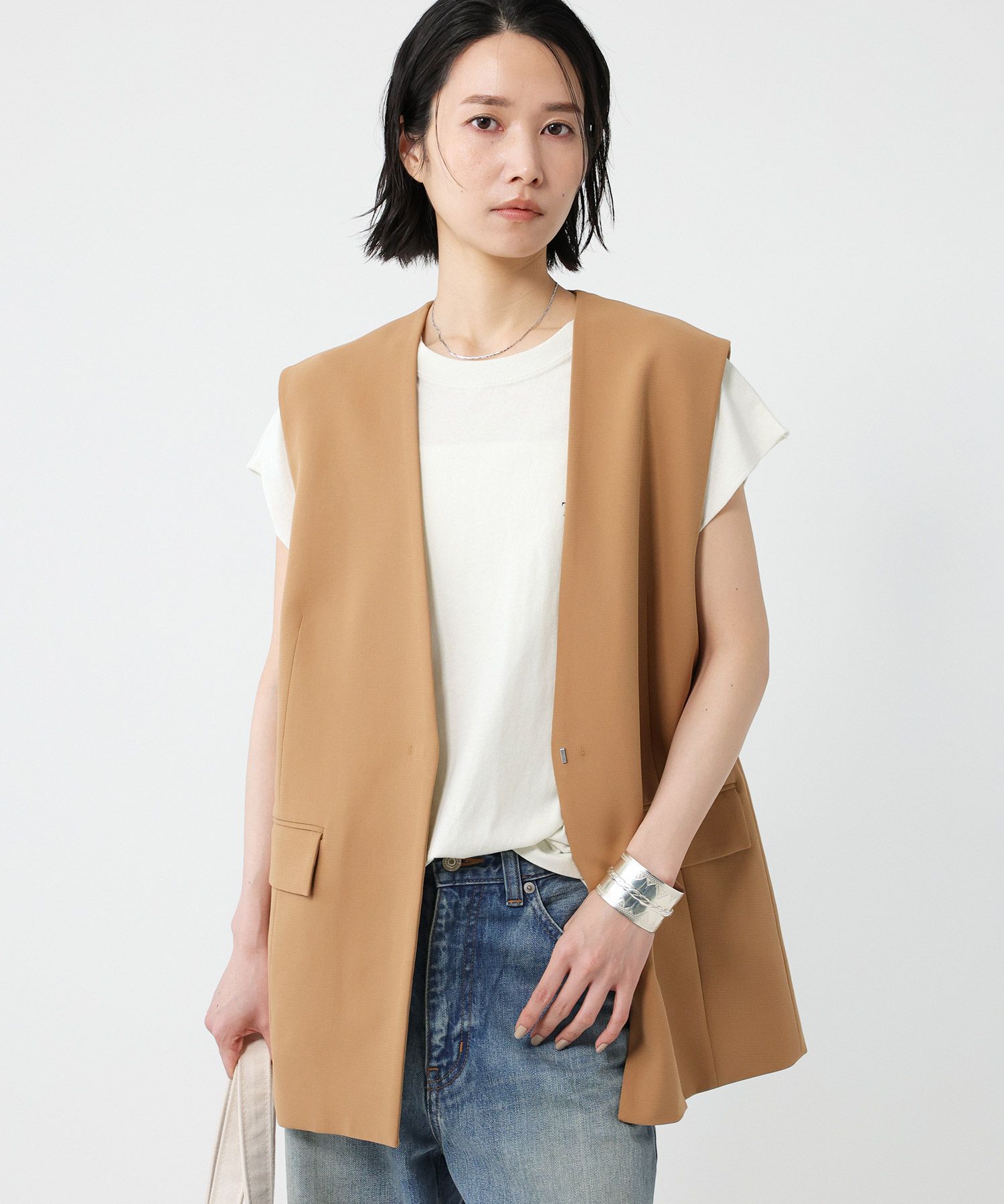 モテ系メンズファッション|【バビロン/BABYLONE】 コットンダブルクロスジレ