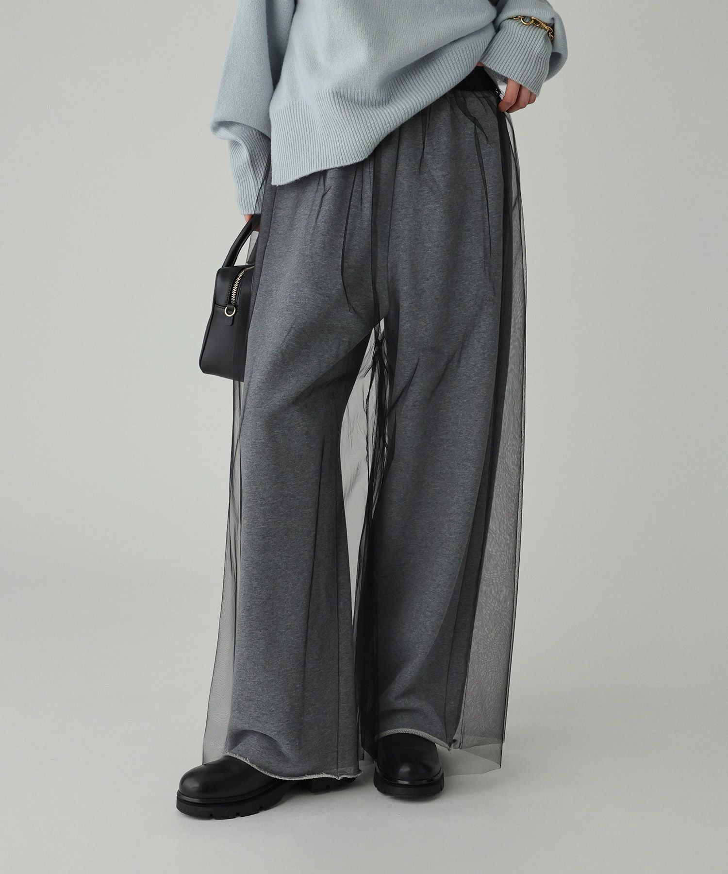 ファッションメンズなら|【バビロン/BABYLONE】 チュール付き裏毛パンツ