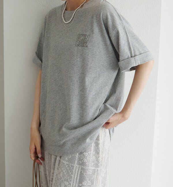 メンズファッションなら|【ピュアルセシン/PUAL CE CIN】 ロゴ刺繍×フロッキープリント麻混Tシャツ