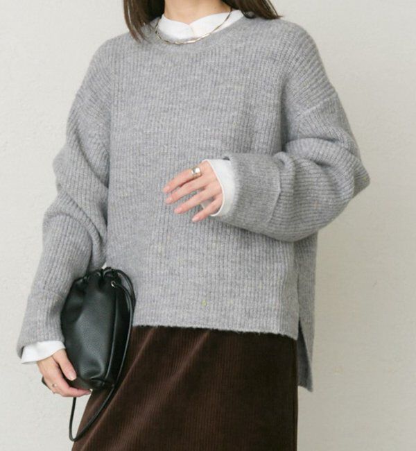 【ピュアルセシン/PUAL CE CIN】 ネップクルーネックニットプルオーバー