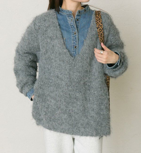 【ピュアルセシン/PUAL CE CIN】 起毛Vネックニットプルオーバー