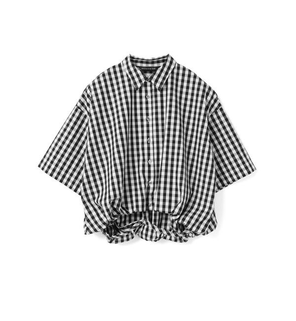 mizuiro ind ストライプハーフスリーブバルーンシャツ(mizuiro ind mizuiro ind ストライプハーフスリーブバルーンシャツ(mizuiro ind