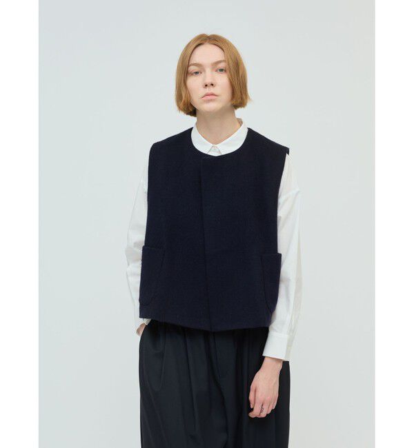 ファッションメンズお薦め|【マーコート/MARcourt】 mizuiro ind ポケット付きクルーネックベスト